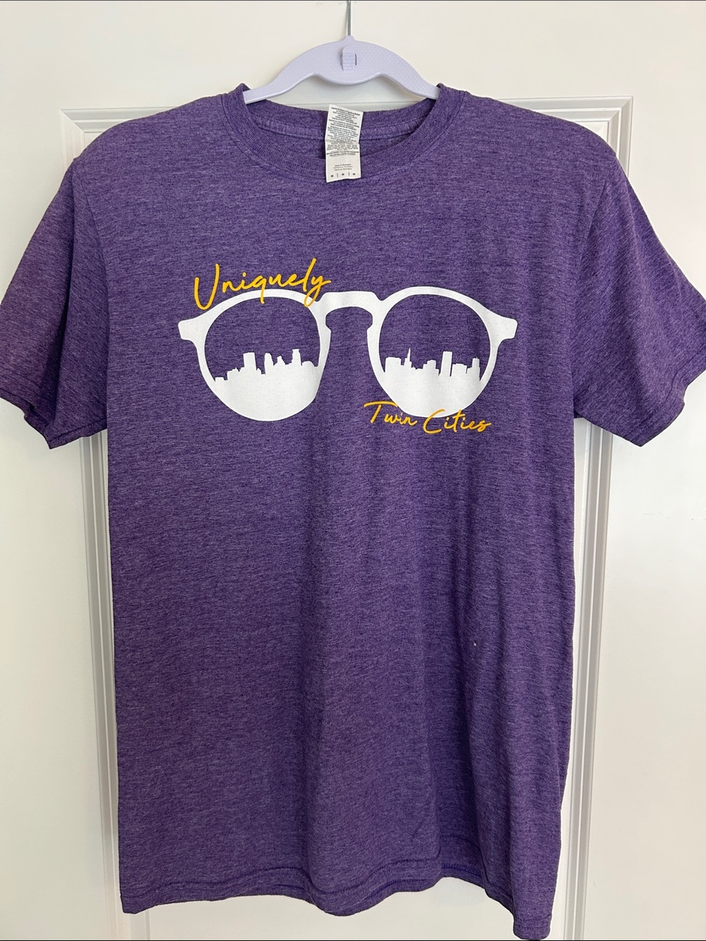 Purple Tee and Yellow Script-Minnesota/Twin Cities/Vikings